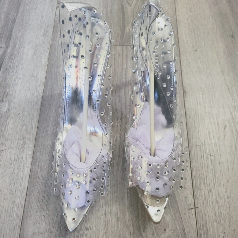 ASOS Clear Studded Heels